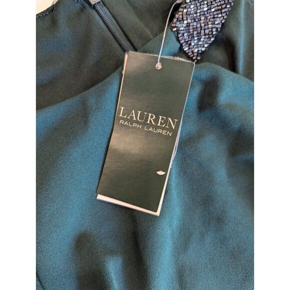 Ralph Lauren NWT Womens 4 Green Halter Knee Length Evening Party Sheath Dress - Picture 6 of 10